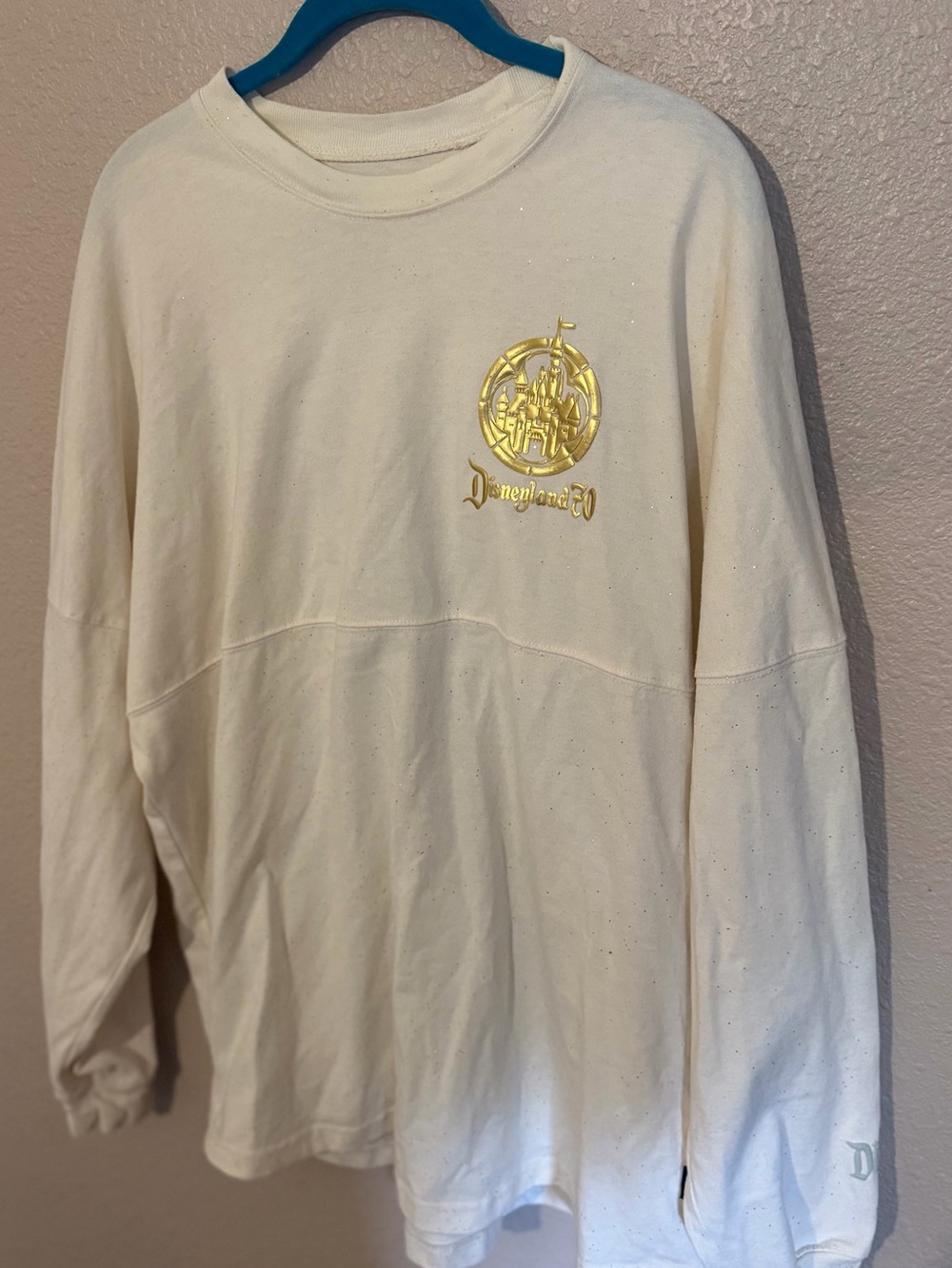 Disney 70th Anniversary Cream with sparkle spirit jersey (new without tags)